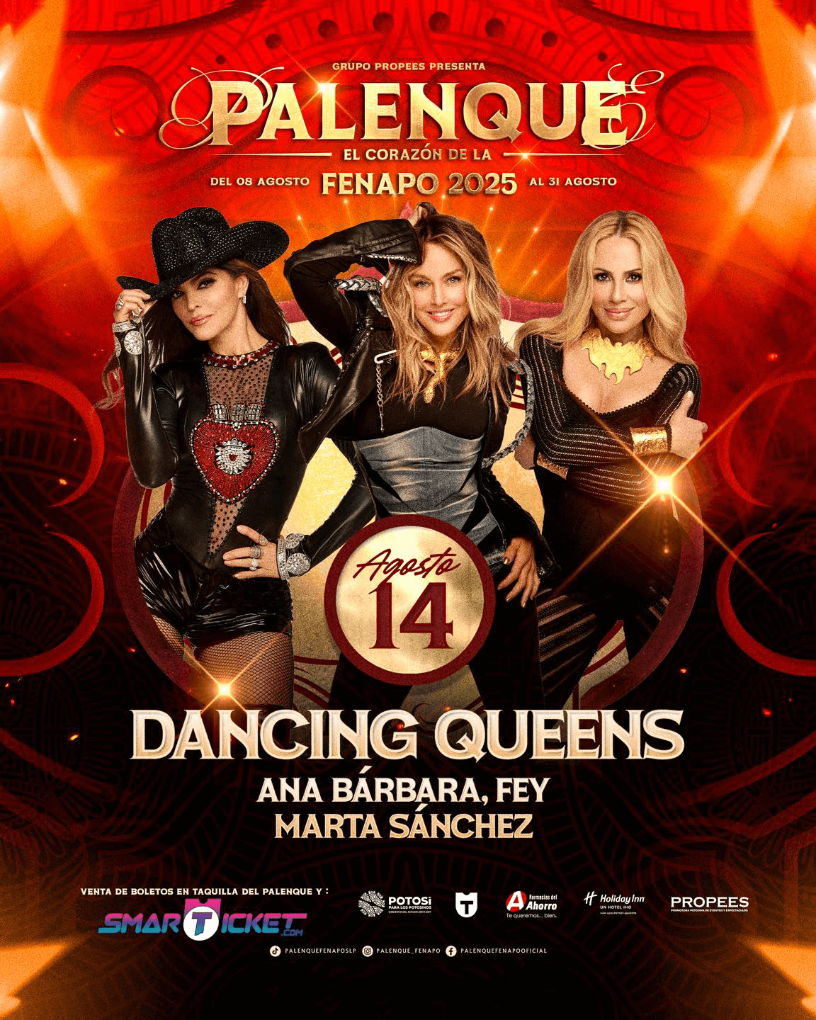 boletos Ana Barbara, Fey, Marta Sanchez palenque Fenapo 2025